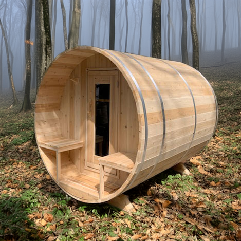 Dundalk Serenity 4-Person Pre-Built Small Barrel Sauna