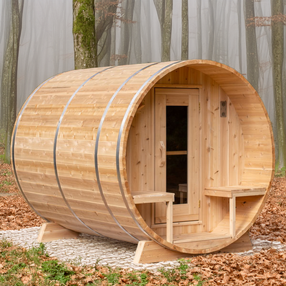 Dundalk Serenity 4-Person Pre-Built Small Barrel Sauna