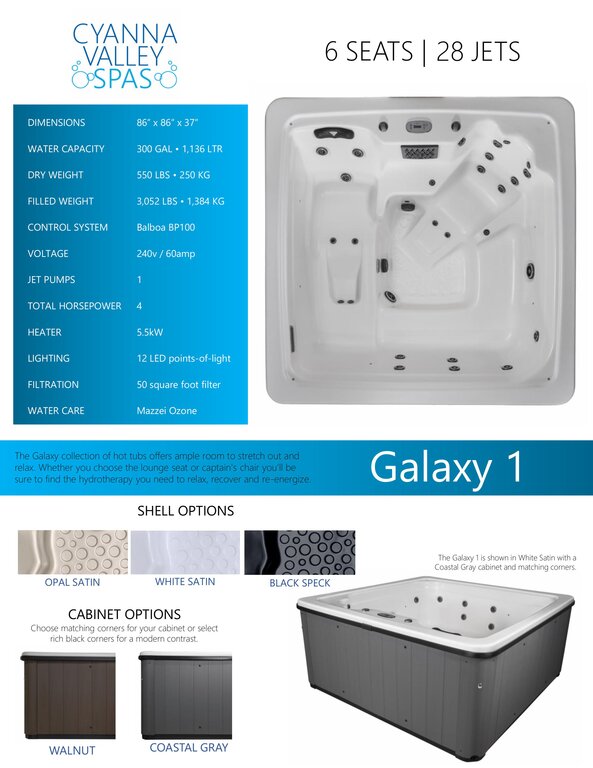 Galaxy 1 by Cyanna Valley Spas - Above Ground Hot Tub